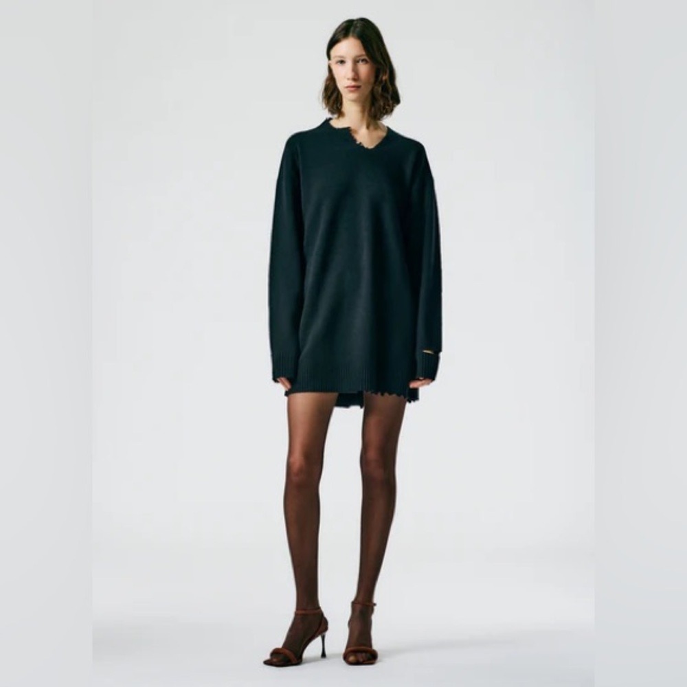 NWT TIBI distressed wool mini dress
